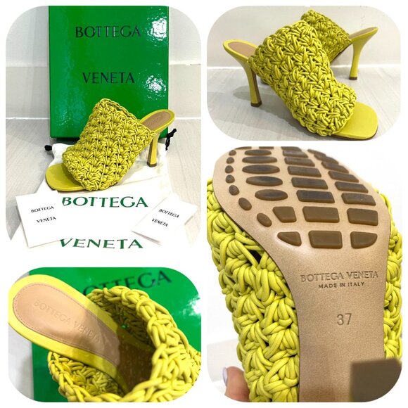 Auc Bottega Veneta BV Board Crochet/Woven Napa Lambskin Mules Sandals $1650